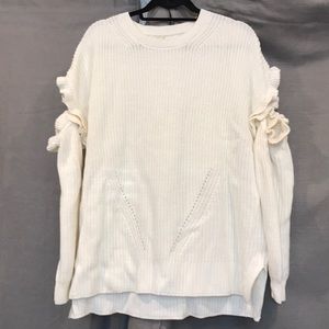 Sweater with ruffle arm detail